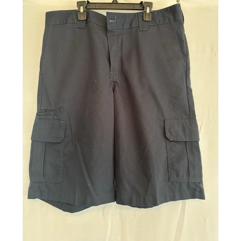 Dickies Relaxed Fit Cargo Shorts Mens 36x12  Navy Blue Workwear Utility